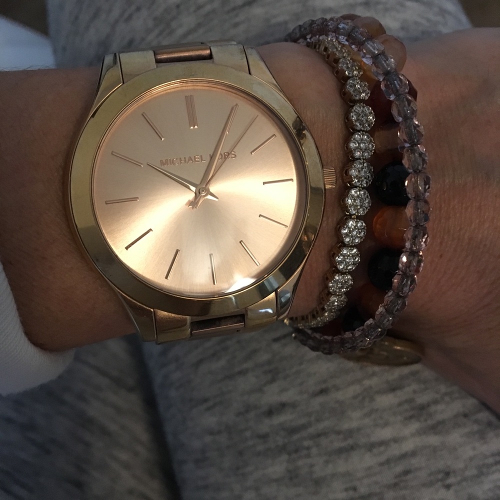 Rose Gold Michael Kors watch.